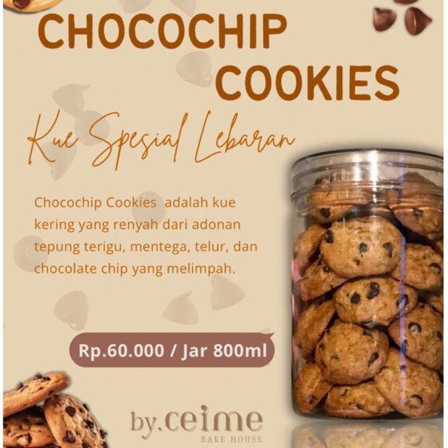 

Chocochip Cookies - Gluten Free - Kue Kering Lebaran kemasan jar
