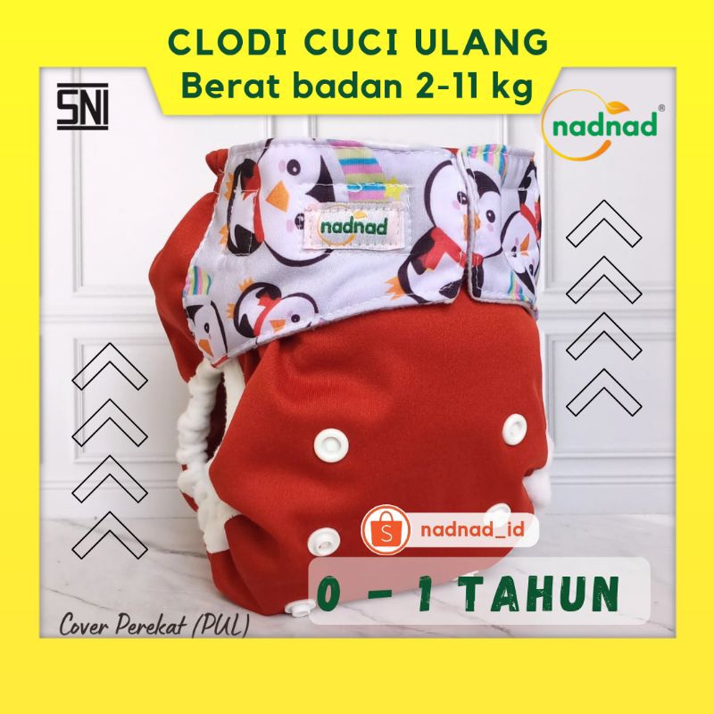 NADNAD PREMIUM Clodi Celana Bayi Cover Perekat Anti Bocor Cuci Ulang SNI Original