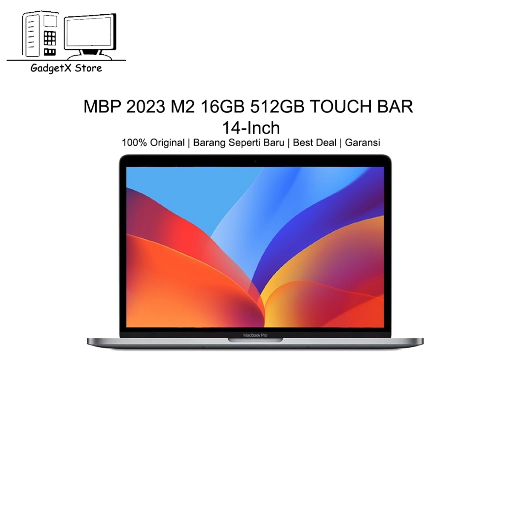MacBook Pro 2023 14 Inch A2779 M2 16GB 512GB Touch Bar Original Second 100% Garansi  laptop MBP