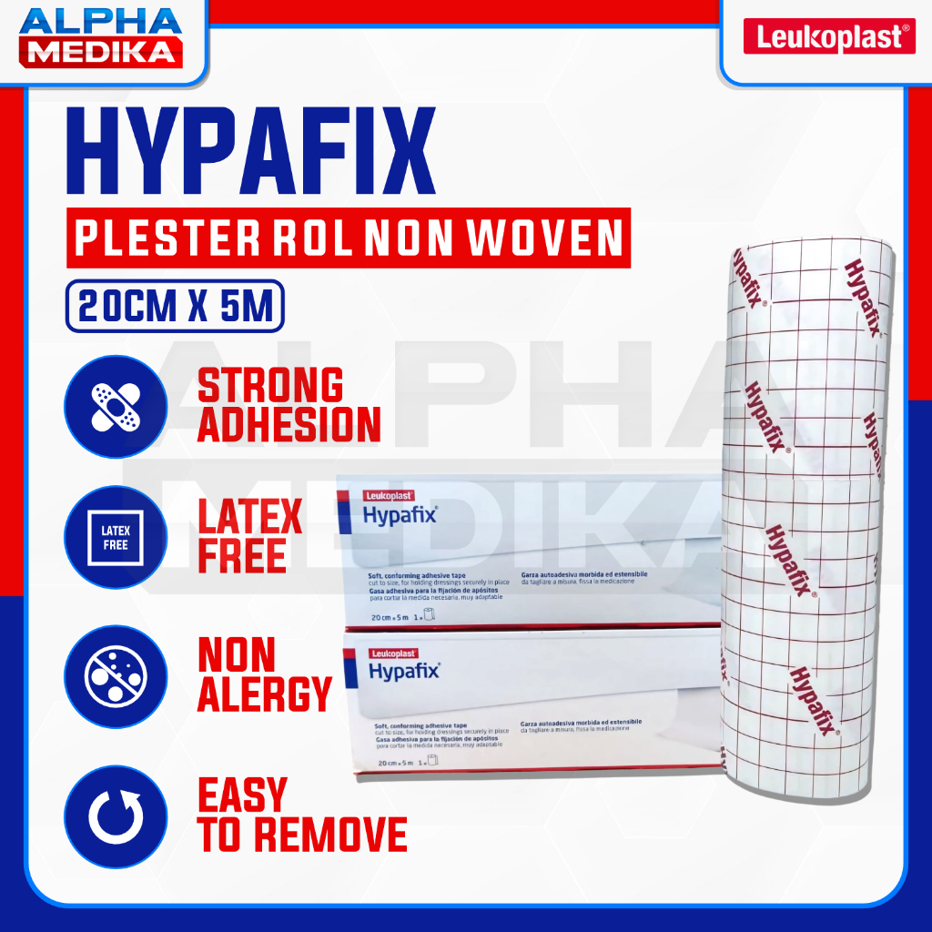 Hypafix - Plester Elastis 20cm X 5m Non Woven Polyster / Plester Luka / Penutup Luka / Perban