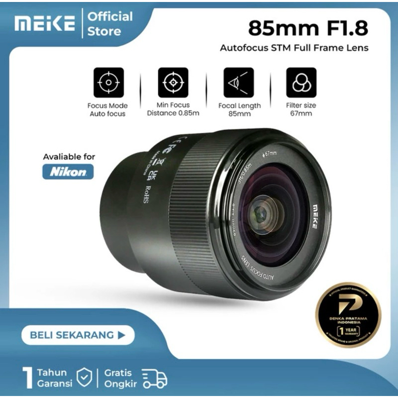 Meike AF 85mm F1.8 Full Frame Lens For Nikon Z Mount