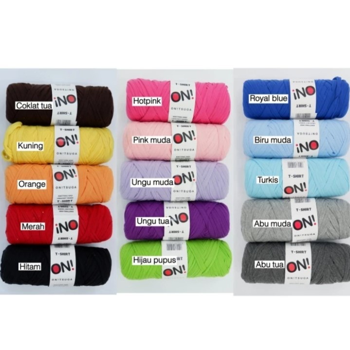 BENANG RAJUT KAOS ONITSUGA / BENANG RAJUT KAOS - TSHIRT / BENANG RAJUT
