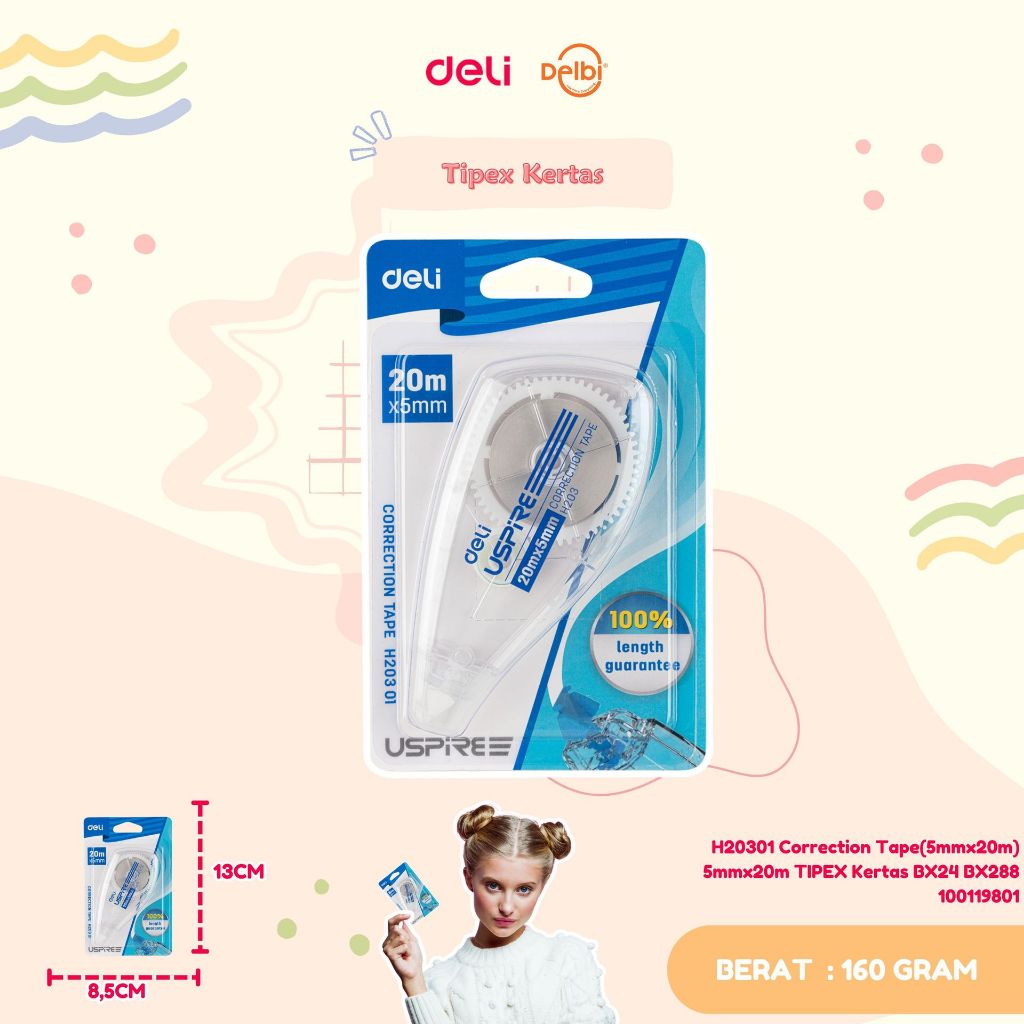 

H20301 Correction Tape(5mmx20m) 5mmx20m TIPEX Kertas