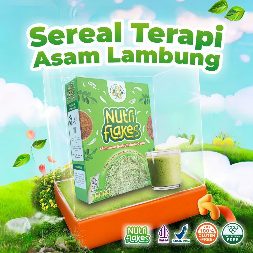 

Nutriflakes Original - Minuman Umbi Garut Solusi Sehat Atasi Asam Lambung Maag Kronis Gerd Asli 1 BOX