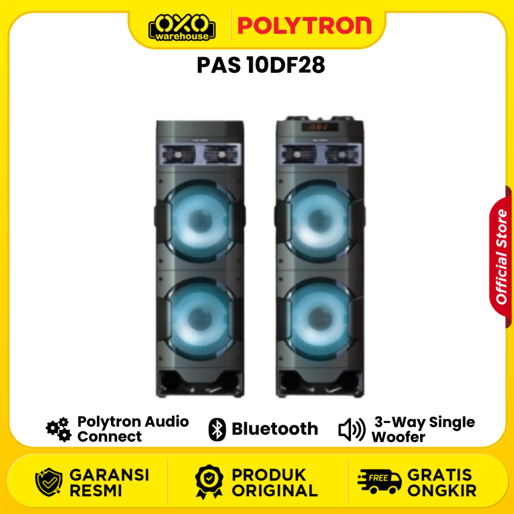 POLYTRON Speaker Aktif PAS-10DF28 Bluetooth 3 Way Speaker System Garansi Resmi