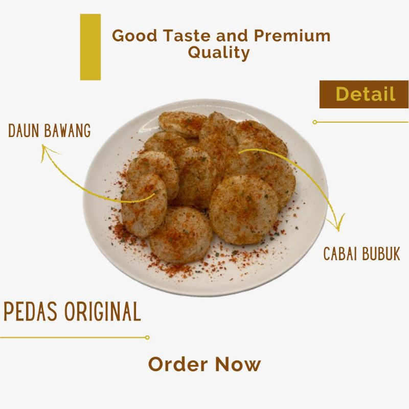 

Kerupuk Premium (Tepung Kanji) Pedas