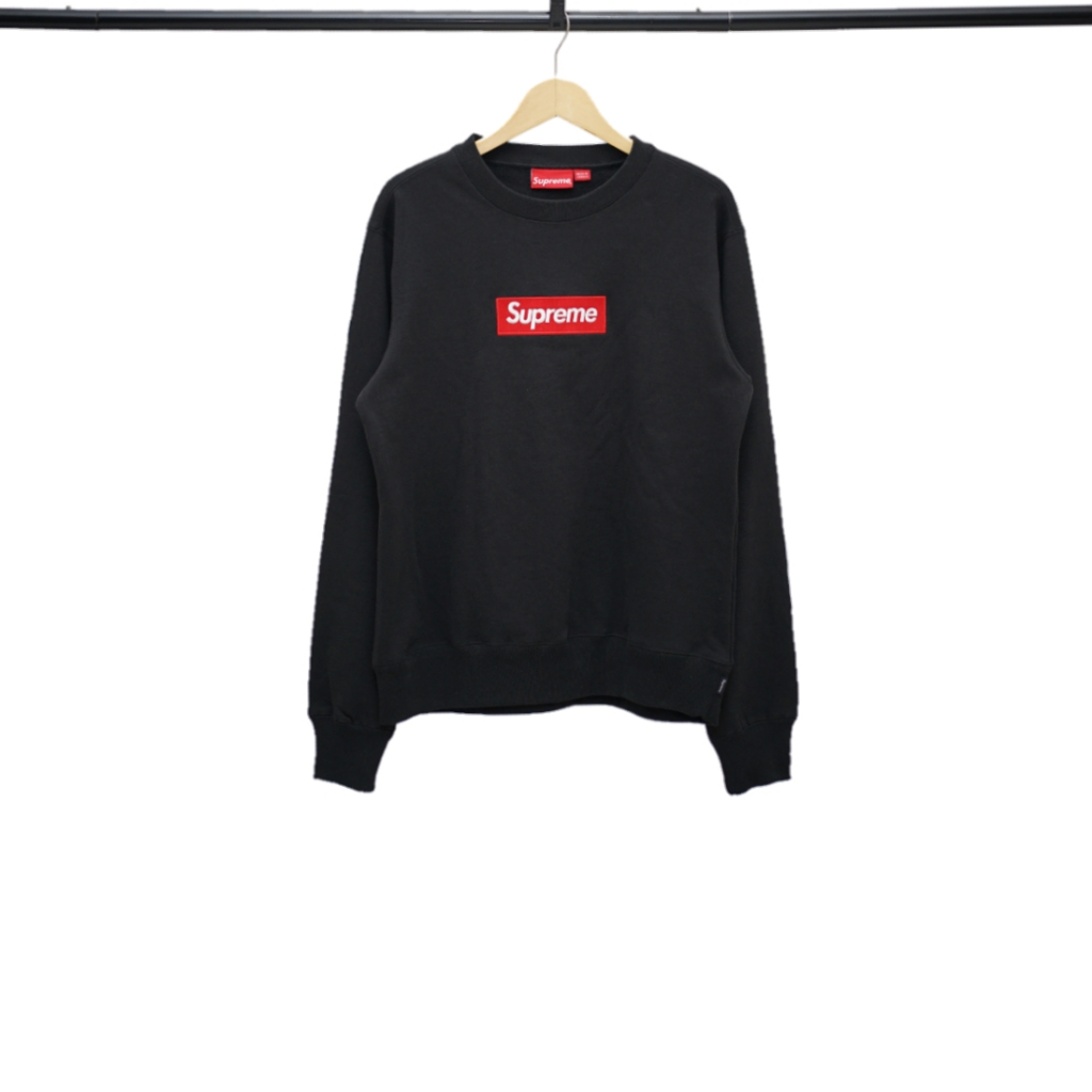 SUPREME Black Red Logo Sweater Authentic / Sweater Branded Supreme Original
