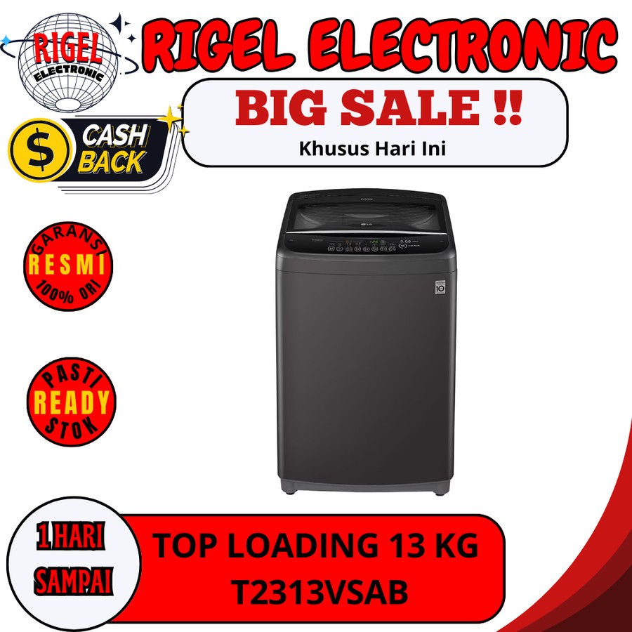 MESIN CUCI LG T2313VSAB TABUNG ATAS 13 KG / LAUNDRY