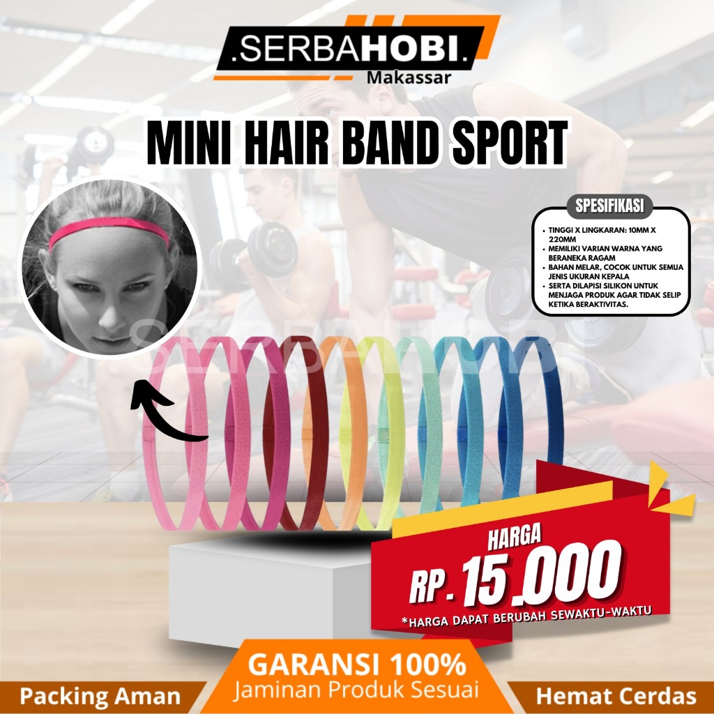 Mini Hairband Olahraga Aneka Warna / Hairband Sport Wannafit
