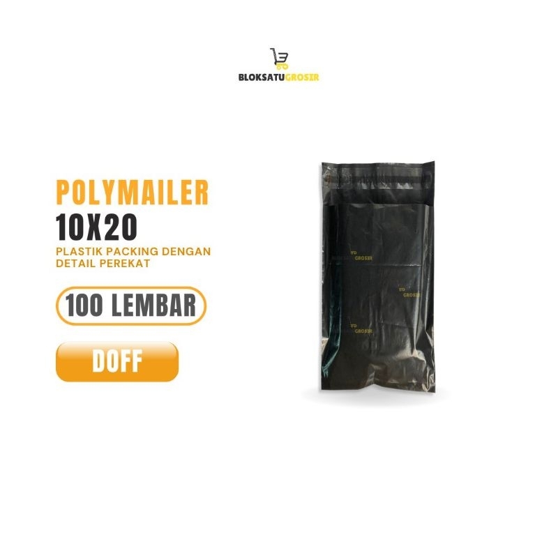 

Plastik Packing Polymailer Hitam Import 10x20 cm isi 100 lembar Semu Glossy Doff Packing Online Shop Masker Plastik Lem