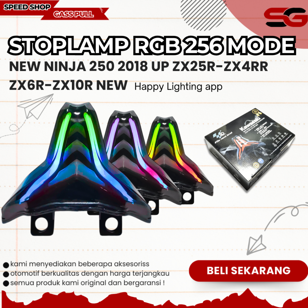STOPLAMP RGB ZX25R NEW NINJA 250 ZX4RR ZX6R ZX10R NEW LAMPU BELAKANG STOPLAMP BLUETOOTH ZX25R ZX10R