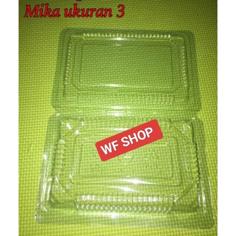 Isi 100pcs Ukuran 3 BOX MIKA PLASTIK MIKA bening lipat staples tempat wadah saji nasi kuning
