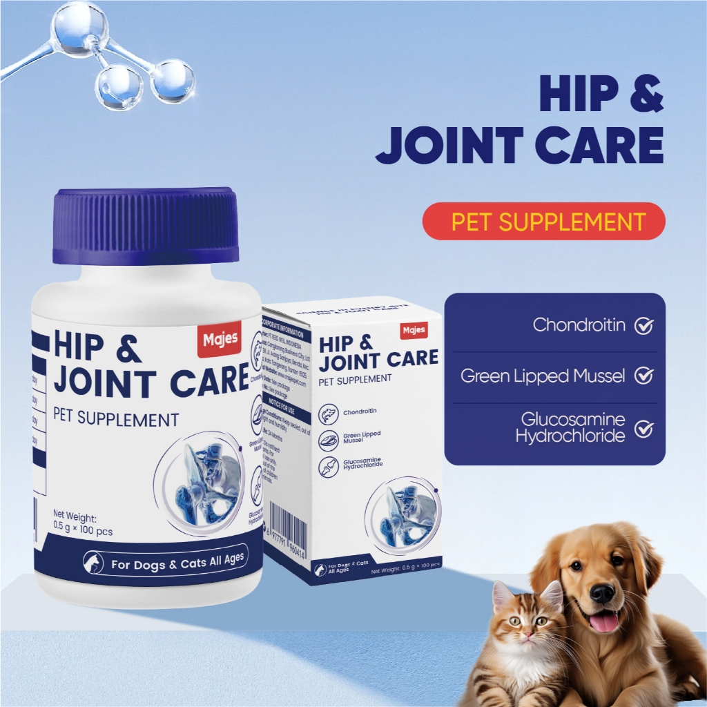 

23bagusmenshop - Majes Hip & Joint Care Suplemen Sendi Anjing Kucing 100 Tablet