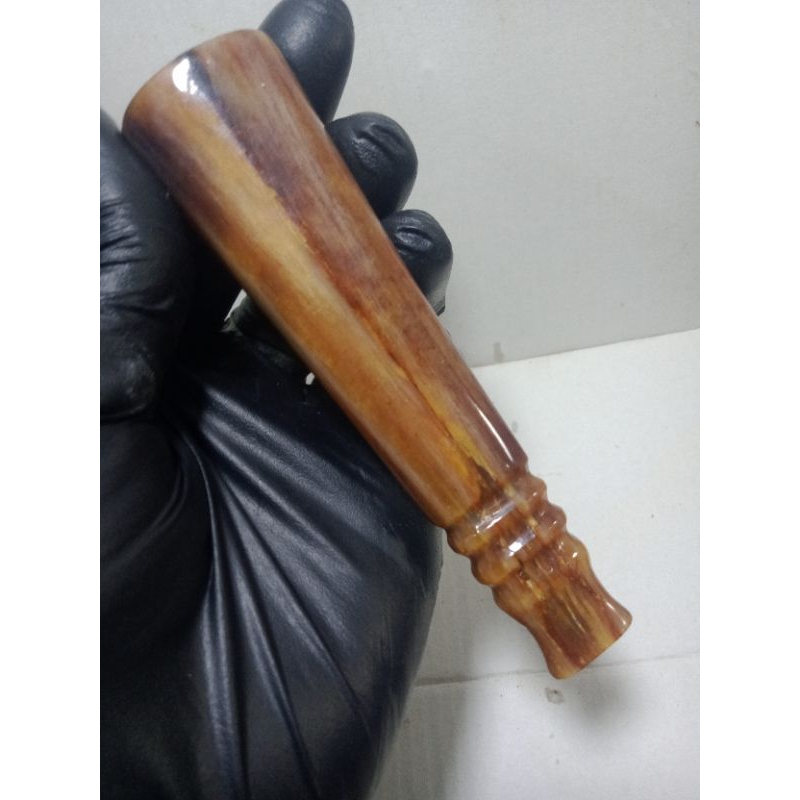 once pipa pipo/sedotan model oval ukir isep pipi lubang multifungsi panjang 12 cm warna gula Jawa as