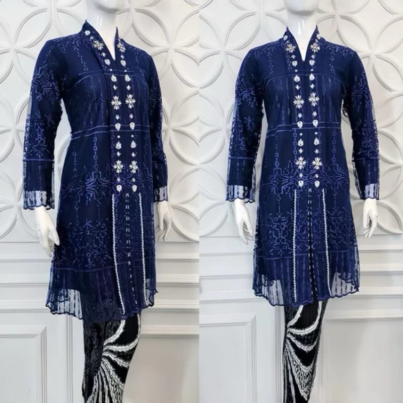 Kebaya Tunik Tulle Payet Kartini Bawahan Rok Plisket / Stelan Kebaya Tunik Kartini / Kebaya Viral 20