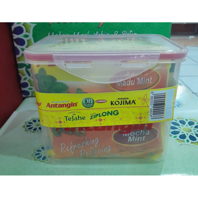 

permen tejahe isi 4 FREE box kontainer - permen antangin - permen ziplong - permen kojima - parcel idul fitri