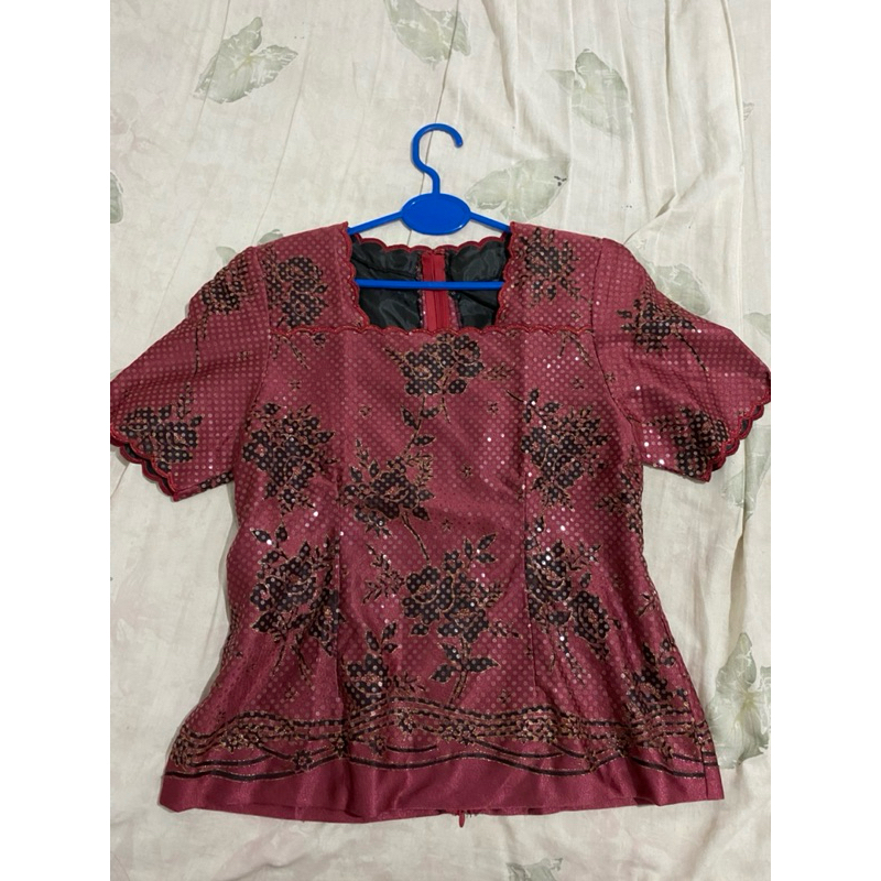 Blus Kebaya Brokat Lengan Pendek Second