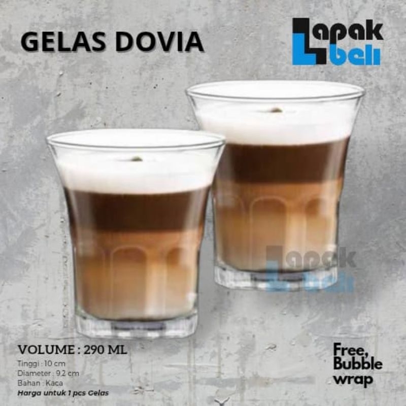 GELAS KACA CITINOVA DOVIA 290 ML | GELAS KOPI | SHOT GLASS | GELAS MINUM KACA | CITINOVA DOVIA