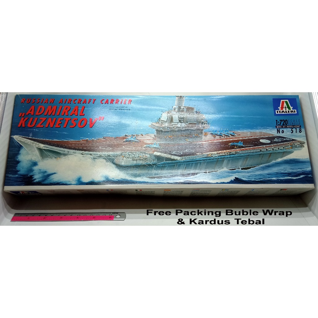 Italeri 518 Model Kit Mokit Russian Aircraft Carrier Admiral Kuznetsov Kapal Induk Terakhir Rusia Sk