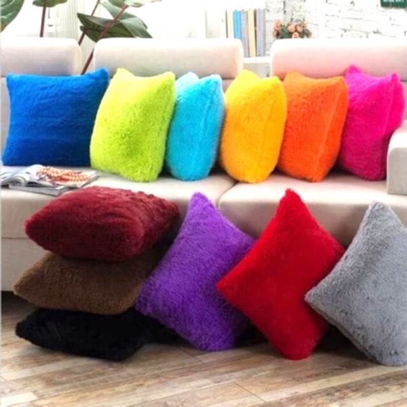 sarung bantal sofa/sarung bantal kursi bahan bulu