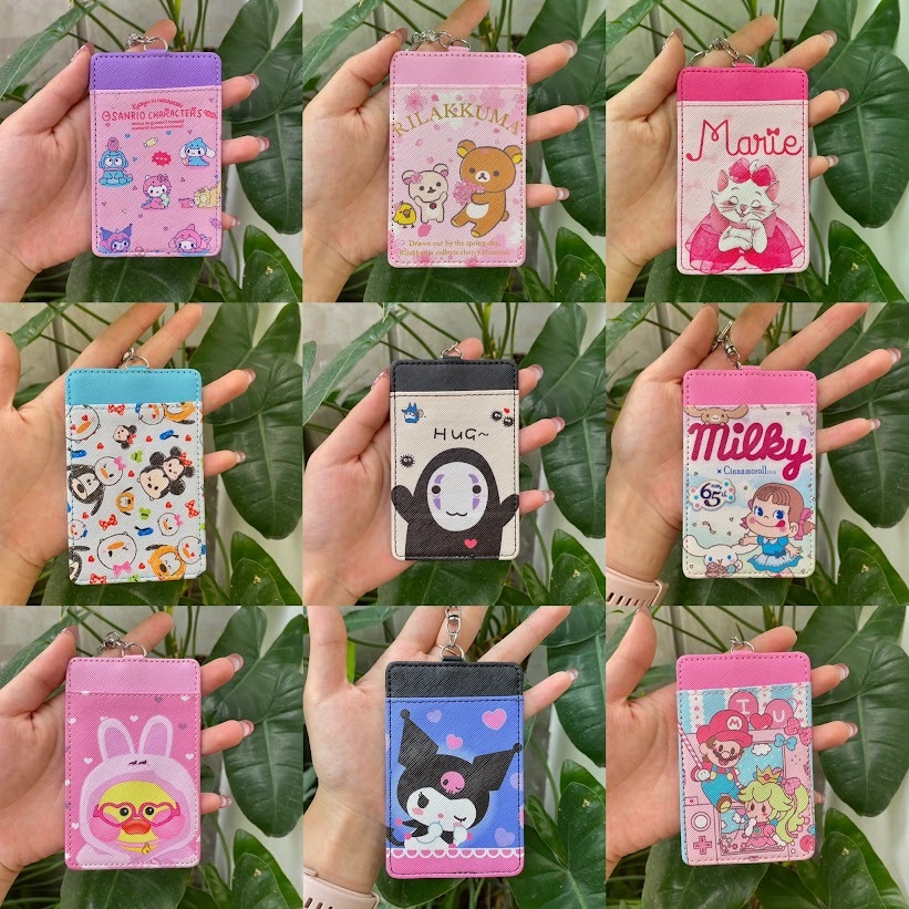 

ID Card Holder Kulit Lanyard Name Tag ID Card Case Kulit Perlengkapan Sekolah Kantor Karakter Kartun Pooh Spirited Away Marry Cat My Melody Cinamoroll Pochacho Lucu Unik Hadiah Gift