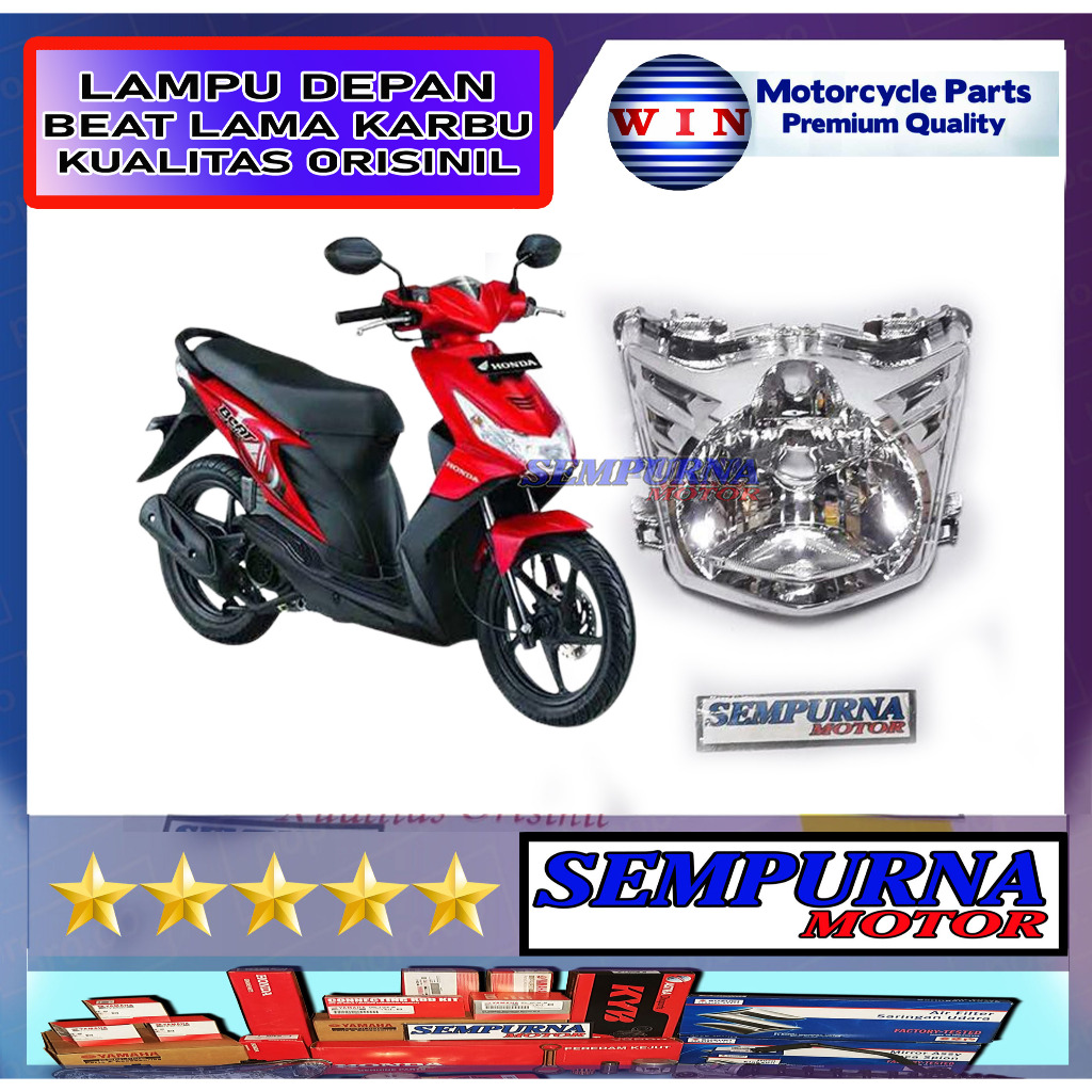Merek Win Kualitas Original Reflektor Lampu Depan Headlamp Beat Old Lama Karbu  2008-2011