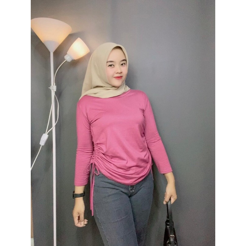 BEST SELLER JULI TOP SERUT KAOS ATASAN WANITA 7/8 BLOUSE WANITA SERUT ATASAN WANITA KEKINIAN