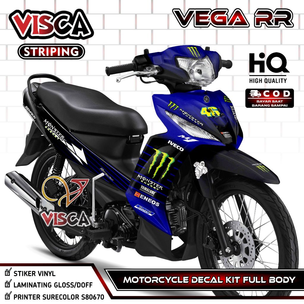 Decal Vega RR Full Body - Stiker Vega RR Fullbody - Dekal Yamaha Vega RR - Striping Vega RR Variasi 