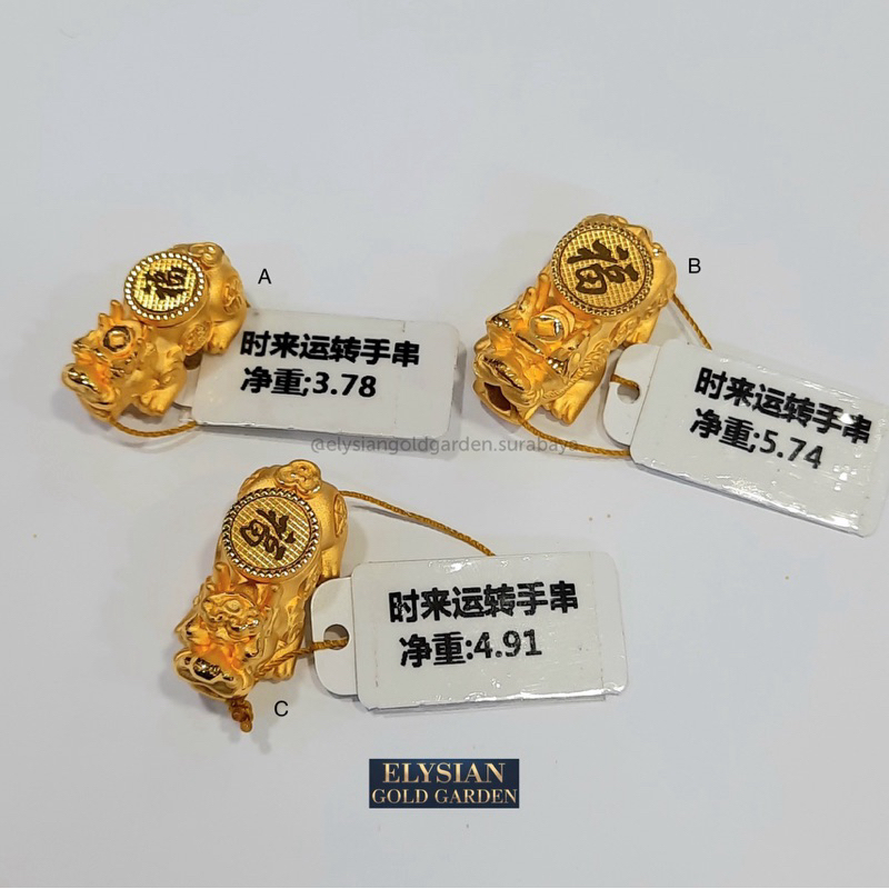 Charm Emas Naga Besar Gelang Tali