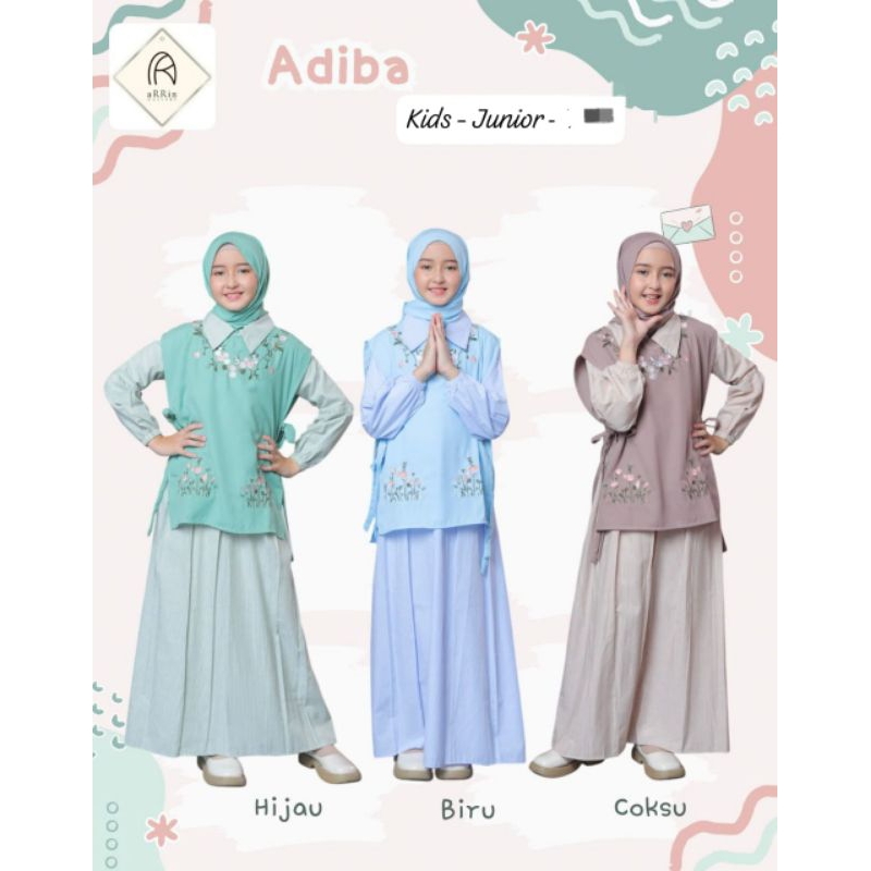 Set Gamis 3in1 Anak Adiba // Gamis Outer Anak