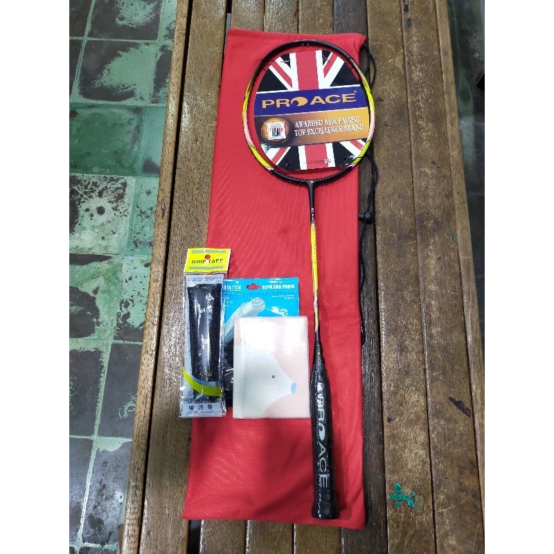 Raket Badminton Pro Ace Carbon Pro 1 Original Full Set