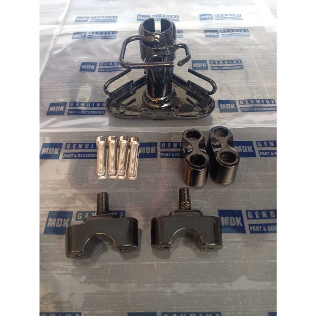 Dudukan stang x-ride + raiser x-ride + kleman x-ride + baut L (4pcs)
