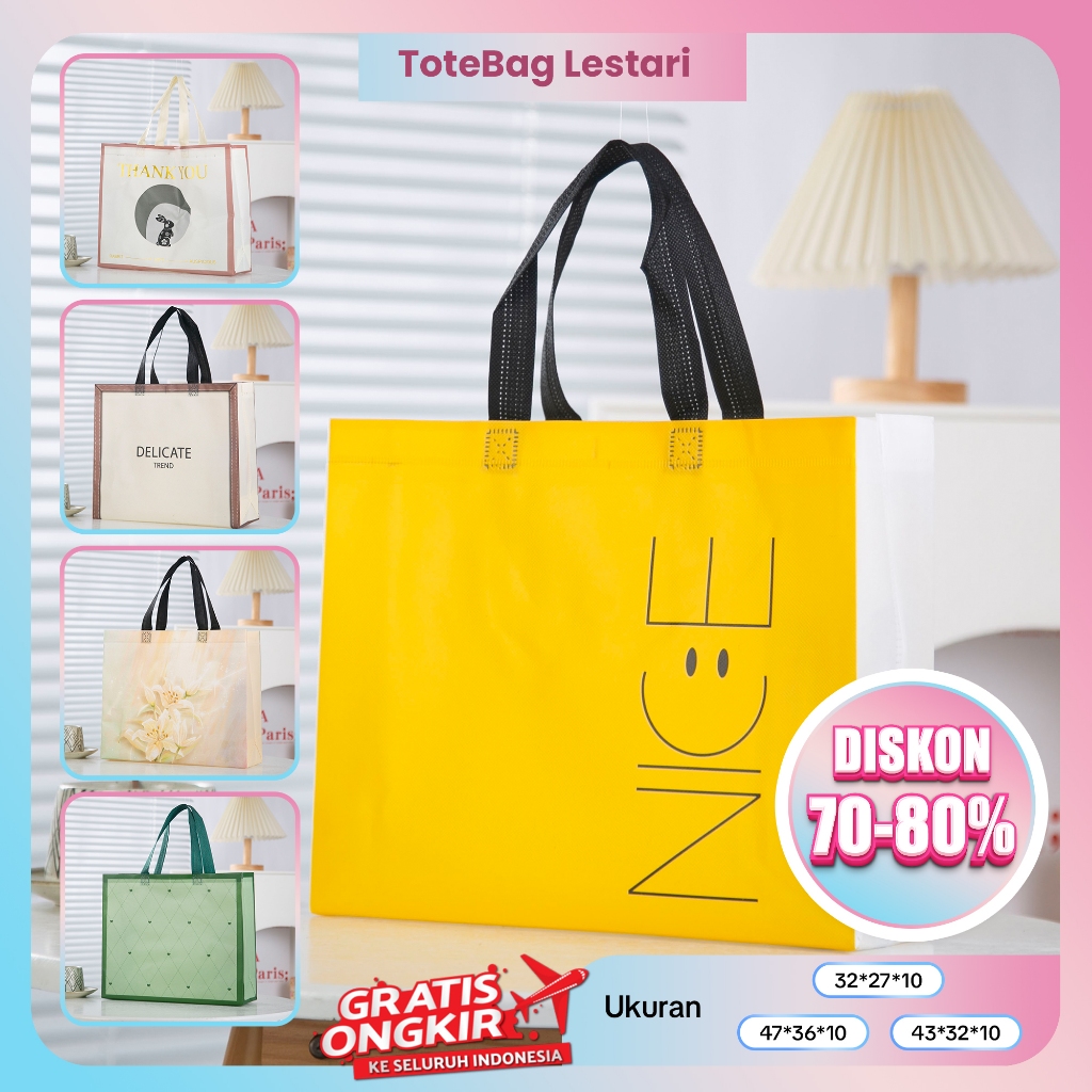 

Totebag Wanita - Tas Belanja - Tas Spunbond - Tas Jinjing - Totebag - Tas Jinjing Wanita - Tas Hampers - Tas Murah - Tas Souvenir - Tas Lipat - Goodie Bag - Paperbag - Kantong Belanja - Souvenir - Tas kado - Tas Wanita - Spunbond - Kantong Belanja - Tas