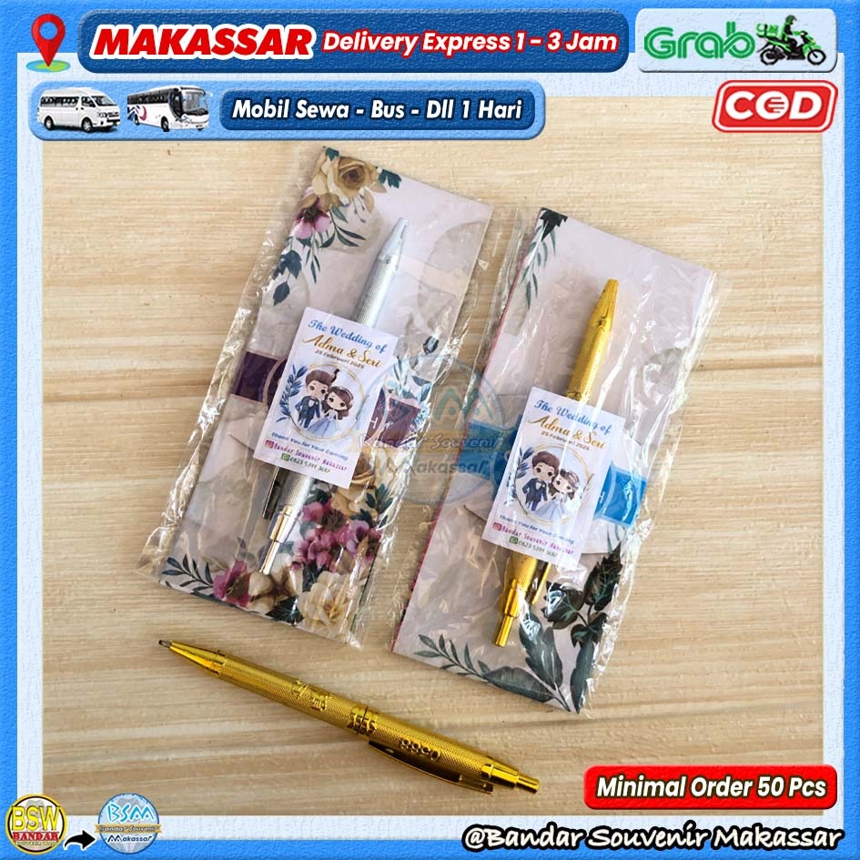 (min.order 50 pcs) Souvenir PULPEN EMAS SILVER kemas ALAS Sovenir Suvenir Pernikahan Murah Makassar