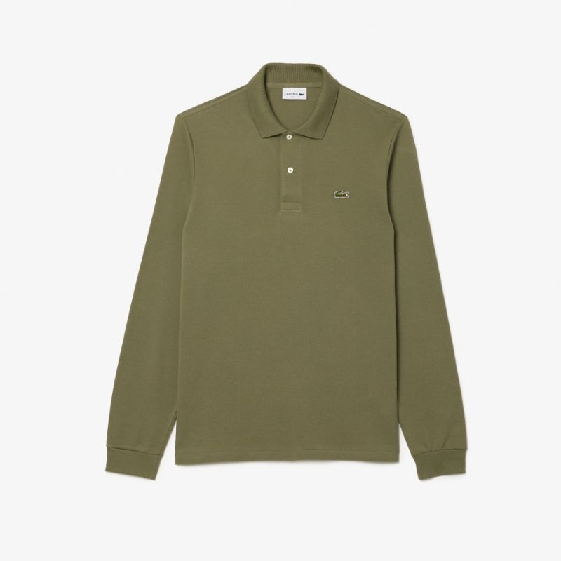 Lacoste Men's LACL1312BMY Original L.12.12 Long-sleeve Polo Shirt Kaos Polo Pria - Green