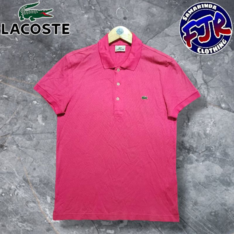 Lacoste Pink Small Logo Polo Shirt Original
