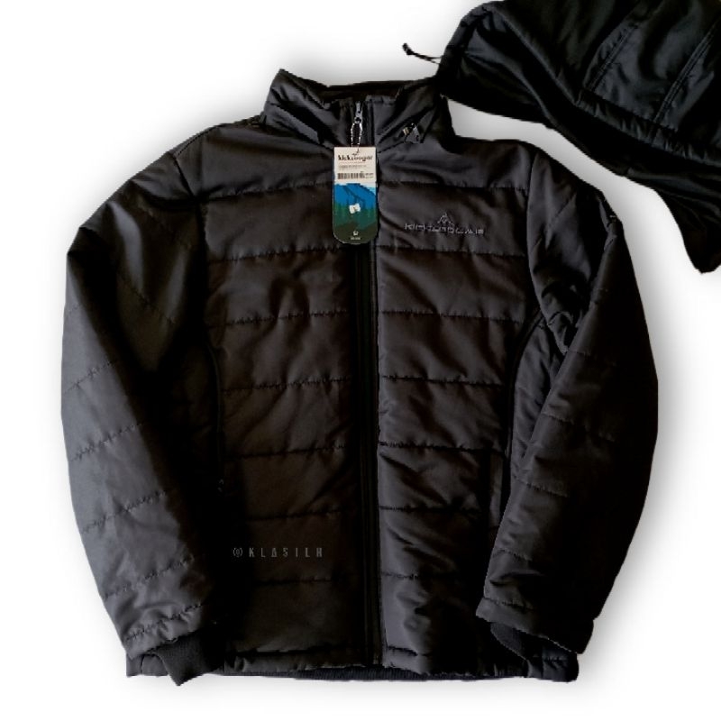 KLASTER - Jaket Outdoor Pria Puffer Jaket Gelembung Casual 100% Original Jaket Kicksoogar Black Topi
