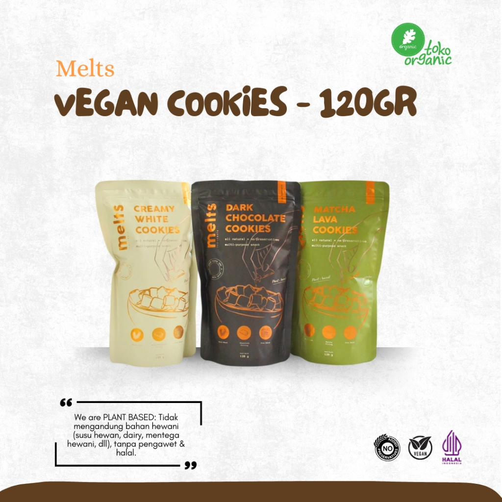 

Melts Vegan Cookies (120gr) | Snack Kukis Sereal Plant Based Vegan, Cookies Lumer