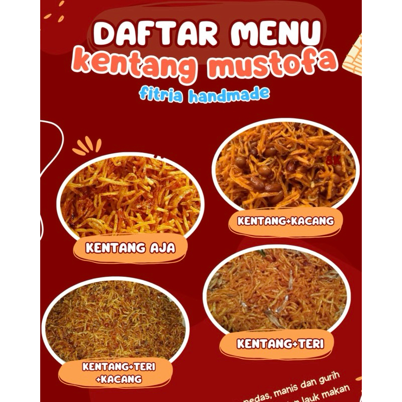 

Kentang Mustofa murah, gurih, nagih 100gr-1kg