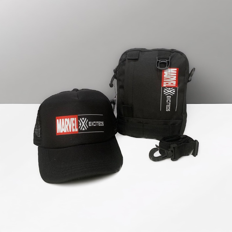 Tas Selempang Kotak Kombo Topi Karakter Marvel Superhero