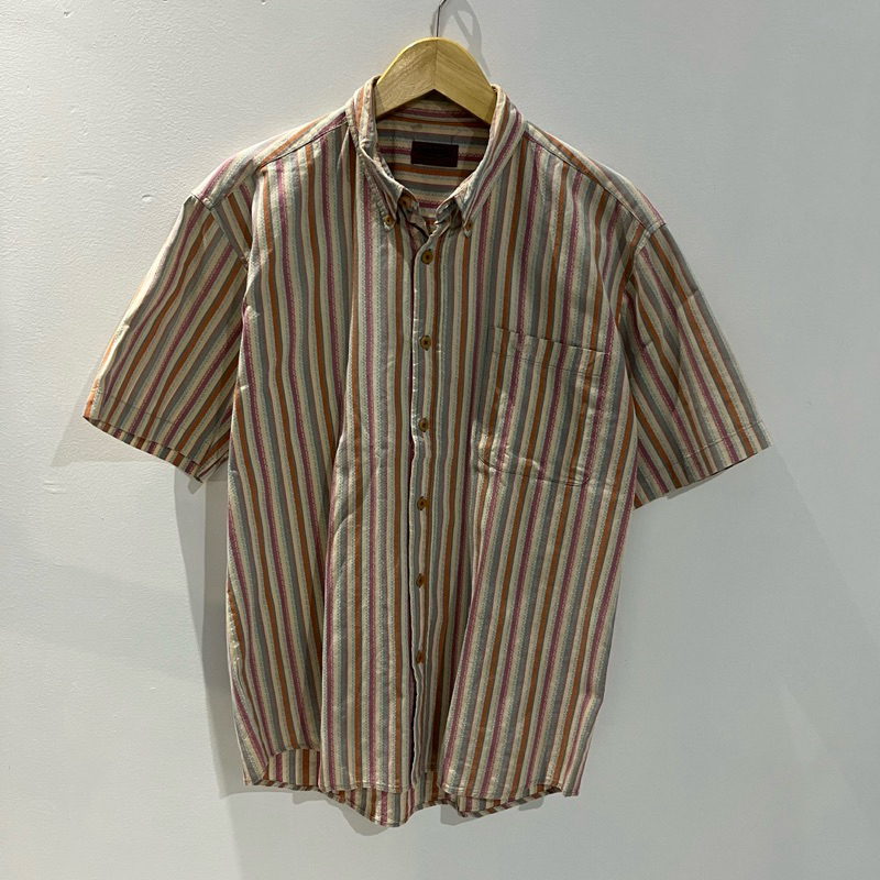 kemeja lengan pendek salur missoni stripe shirt