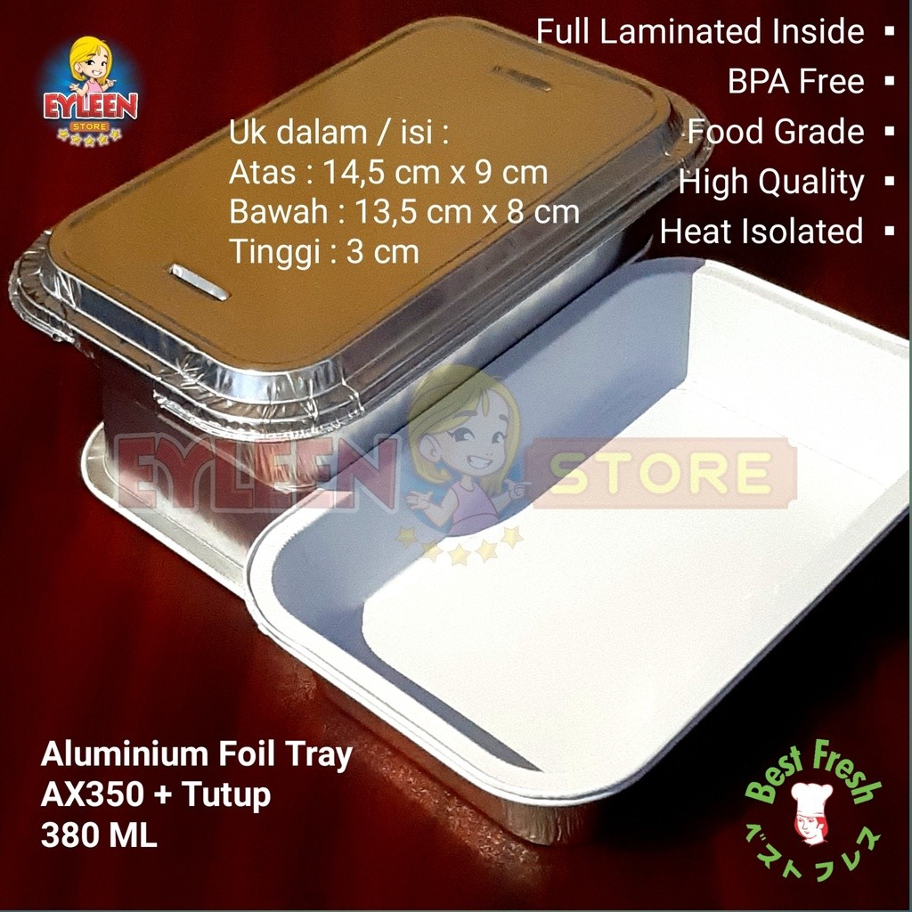 [20PCS] Aluminium Foil Cup AX350 / Aluminium Foil Tray + Tutup AX 350