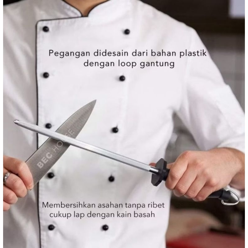 Asahan Kristal Pengasah alat potong Daging Stik panjang 31 Cm ORIGINAL