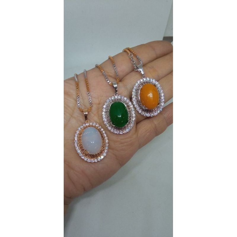 Leontin+kalung xuping panjang mix warna/kalung hijab