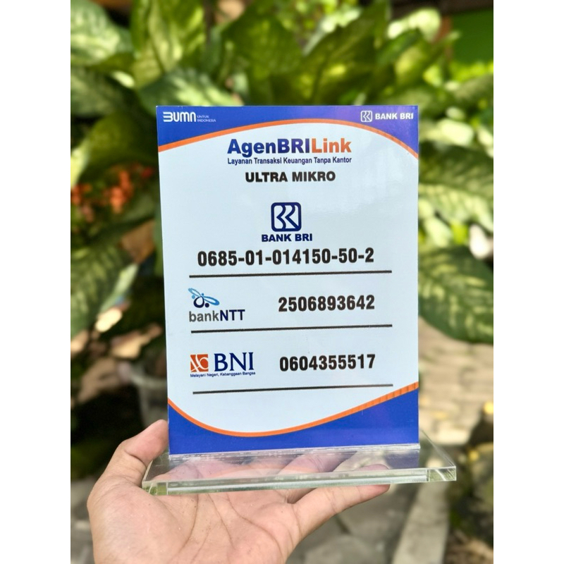 

(BISA COD) AKRILIK MEJA UKURAN 15x20cm AGEN BRILINK BRI LINK BISA REQUEST DAFTAR REKENING