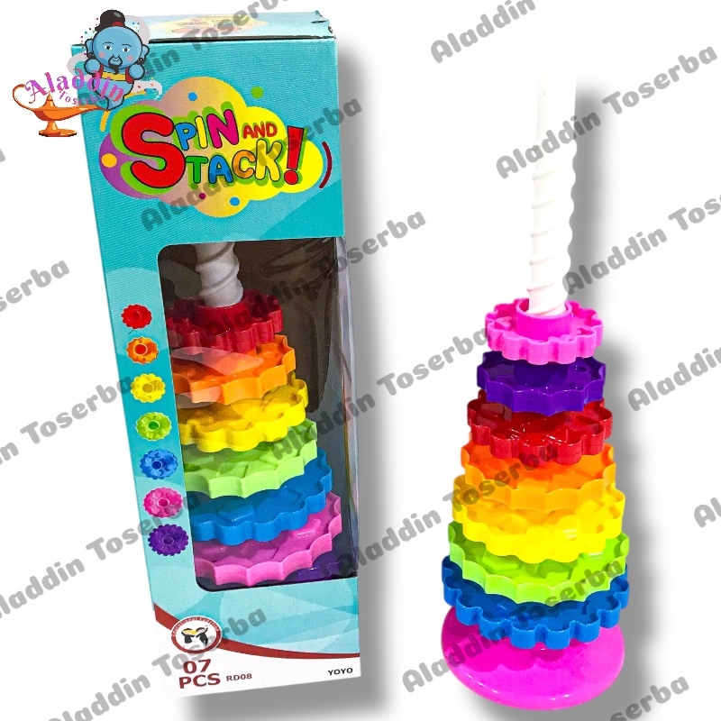 MAINAN EDUKASI ANAK RODA PUTAR SPIN WHEEL [27018] MAINAN EDUKASI MEMASUKKAN RING KE TIANG