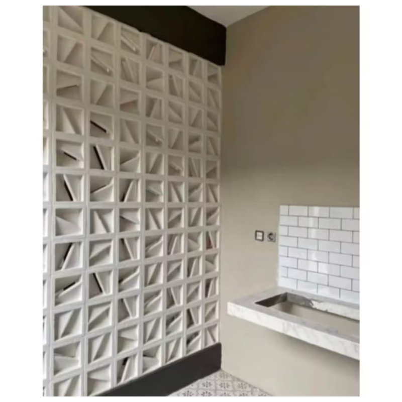 Roster beton 2 sisi anti tampias motif MNC warna Putih