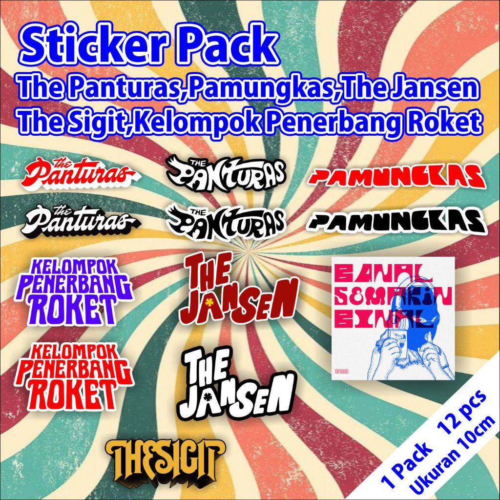 

Sticker Pack Band Murah Ukuran 10cm