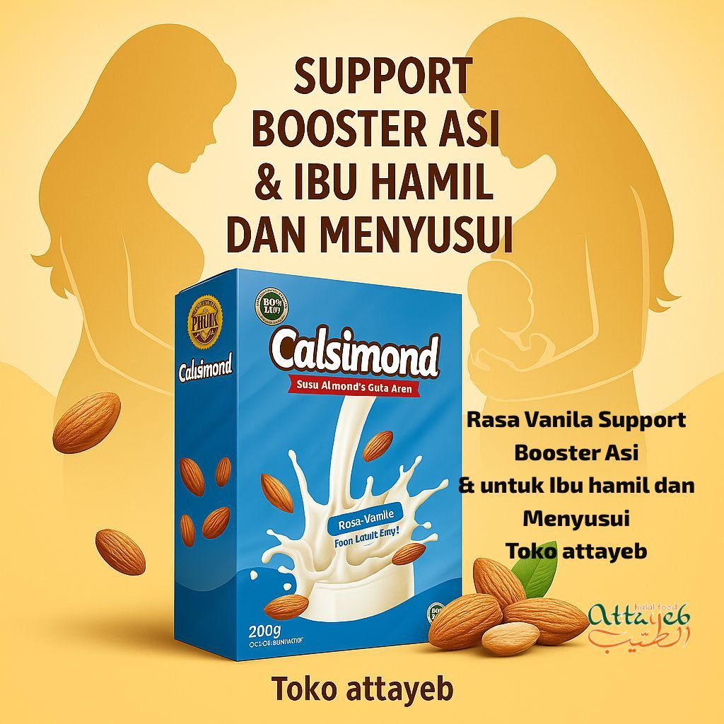 Calsimond 200gr Susu Almond Vanila Plus Gula Aren untuk Memperkuat Tulang & Asi Booster Susu Almond 