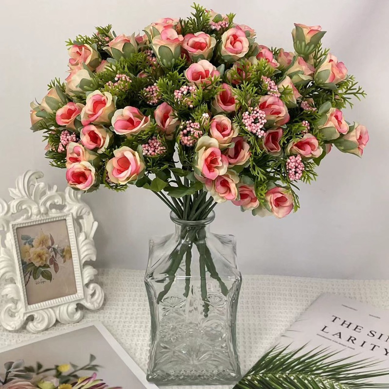 [6 CABANG] Artificial Mawar | Bunga Mawar Premium | Bunga Mawar Palsu | Hiasan Dekorasi